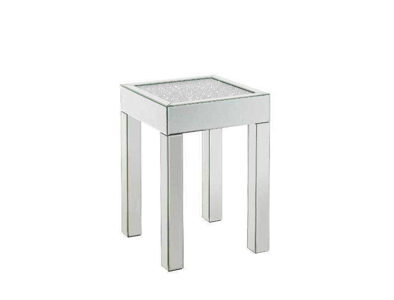 ACME Noralie End Table, Mirrored & Faux Diamonds2 FredCo