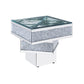 ACME Noralie End Table, Mirrored Diamonds FredCo