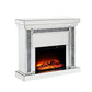 ACME Noralie Fireplace, Mirrored & Faux Diamonds FredCo