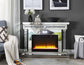 ACME Noralie Fireplace w/Bluetooth, Mirrored & Faux Diamonds FredCo