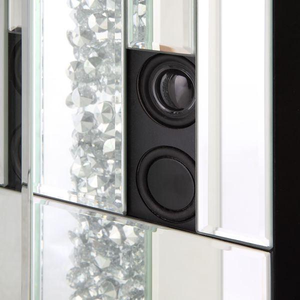 ACME Noralie Fireplace w/Bluetooth, Mirrored & Faux Diamonds FredCo