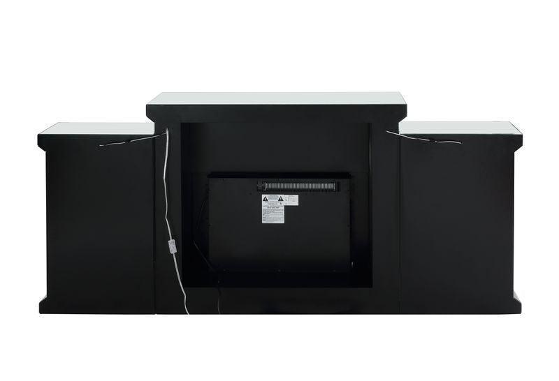 ACME Noralie Fireplace w/LED, Mirrored & Faux Diamonds FredCo