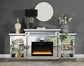 ACME Noralie Fireplace w/LED, Mirrored & Faux Diamonds FredCo