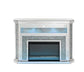 ACME Noralie Fireplace w/LED, Mirrored & Faux Diamonds4 FredCo