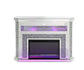 ACME Noralie Fireplace w/LED, Mirrored & Faux Diamonds4 FredCo