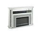 ACME Noralie Fireplace w/LED, Mirrored & Faux Diamonds4 FredCo
