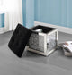 ACME Noralie Ottoman W/Storage, Mirrored & Diamonds FredCo