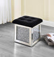 ACME Noralie Ottoman W/Storage, Mirrored & Diamonds FredCo