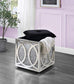 ACME Noralie Ottoman W/Storage, Mirrored & Faux Diamond FredCo