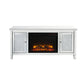 ACME Noralie TV Stand Fireplace, Mirrored & Faux Diamonds FredCo