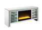 ACME Noralie TV Stand w/Fireplace & LED, Mirrored & Faux Diamonds FredCo