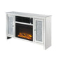 ACME Noralie TV Stand w/Fireplace, Mirrored & Faux Diamonds 1 FredCo
