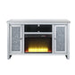 ACME Noralie TV Stand w/Fireplace, Mirrored & Faux Diamonds 1 FredCo