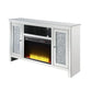 ACME Noralie TV Stand w/Fireplace, Mirrored & Faux Diamonds 1 FredCo