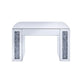ACME Noralie Vanity Stool, PU, Mirrored & Faux Diamonds FredCo