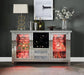 ACME Noralie Wine Cabinet w/LEDs, Mirrored & Faux Diamonds FredCo