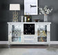 ACME Noralie Wine Cabinet w/LEDs, Mirrored & Faux Diamonds FredCo