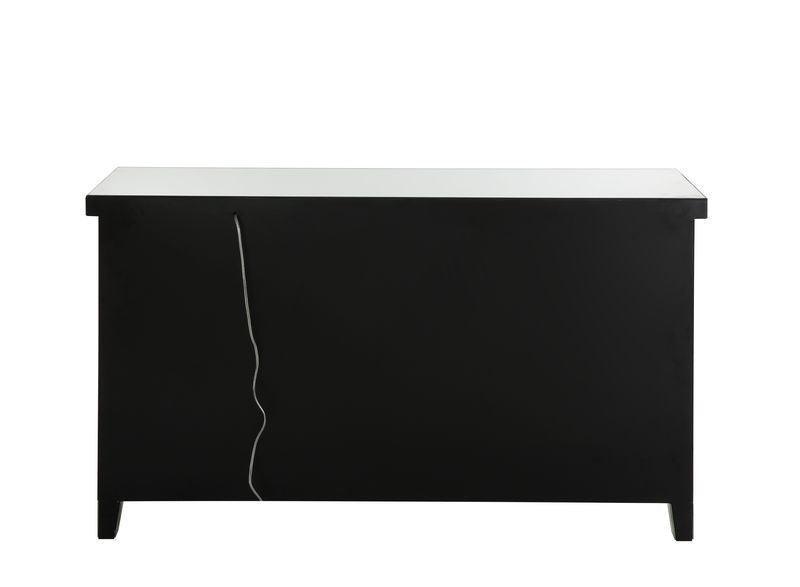 ACME Noralie Wine Cabinet w/LEDs, Mirrored & Faux Diamonds FredCo