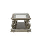 ACME Northville Coffee Table, Antique Silver & Clear Glass FredCo