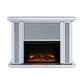 ACME Nowles Fireplace, Mirrored & Faux Stones FredCo