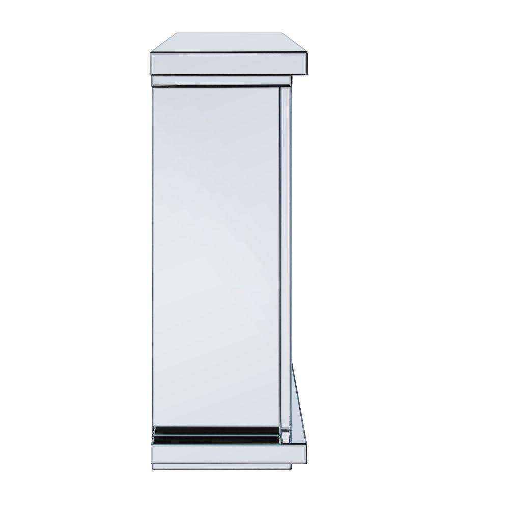 ACME Nowles Fireplace, Mirrored & Faux Stones FredCo