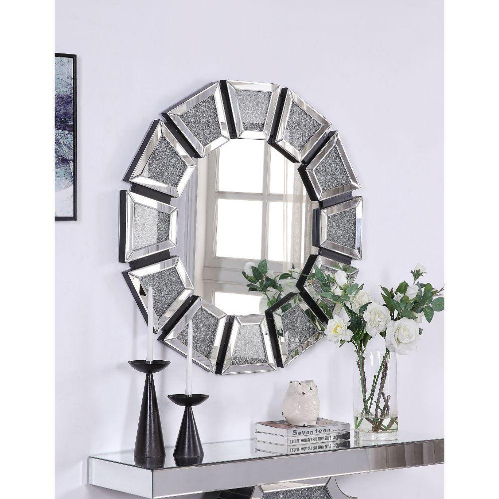 ACME Nowles Wall Decor, Mirrored & Faux Stones FredCo