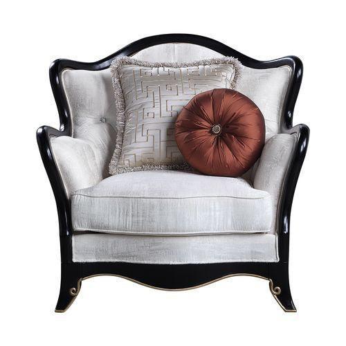 ACME Nurmive Chair w/2Pillows, Beige Fabric FredCo