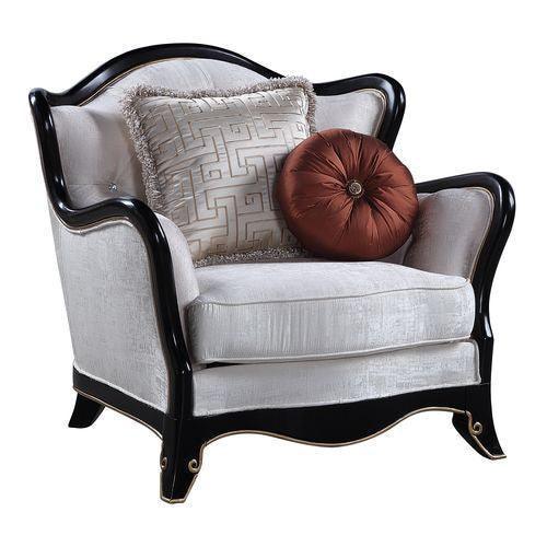 ACME Nurmive Chair w/2Pillows, Beige Fabric FredCo