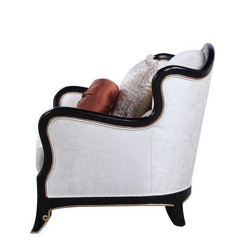 ACME Nurmive Chair w/2Pillows, Beige Fabric FredCo