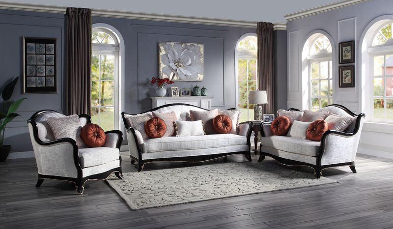 ACME Nurmive Loveseat w/6Pillows, Beige Fabric FredCo