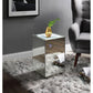 ACME Nyoka Accent Table w/LED, Mirrored & Faux Gems FredCo