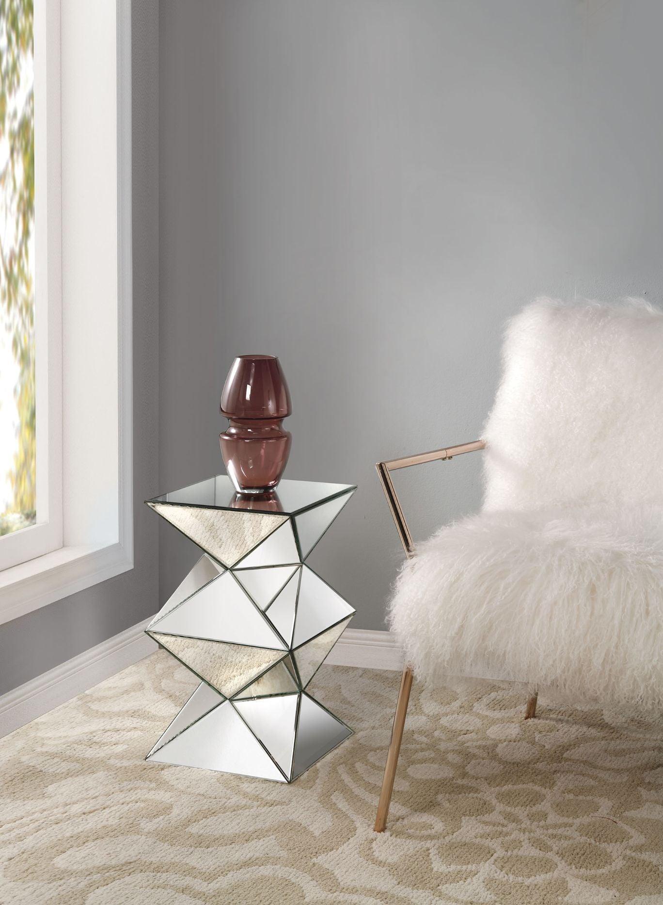 ACME Nyoka Pedestal Stand, Mirrored FredCo