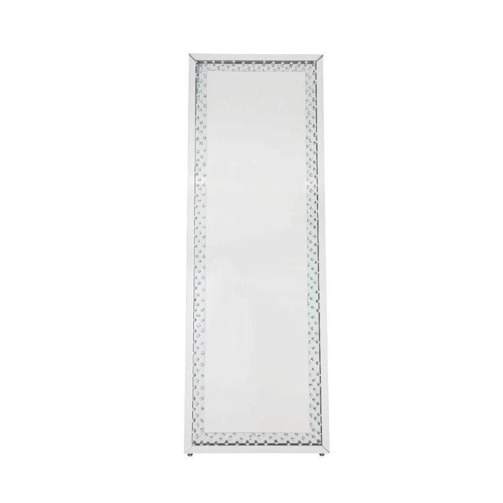 ACME Nysa Accent Mirror (Floor), Mirrored & Faux Crystals FredCo