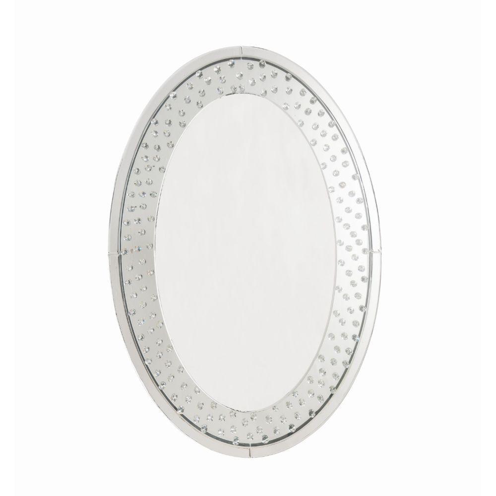 ACME Nysa Accent Mirror (Wall), Mirrored & Faux Crystals FredCo
