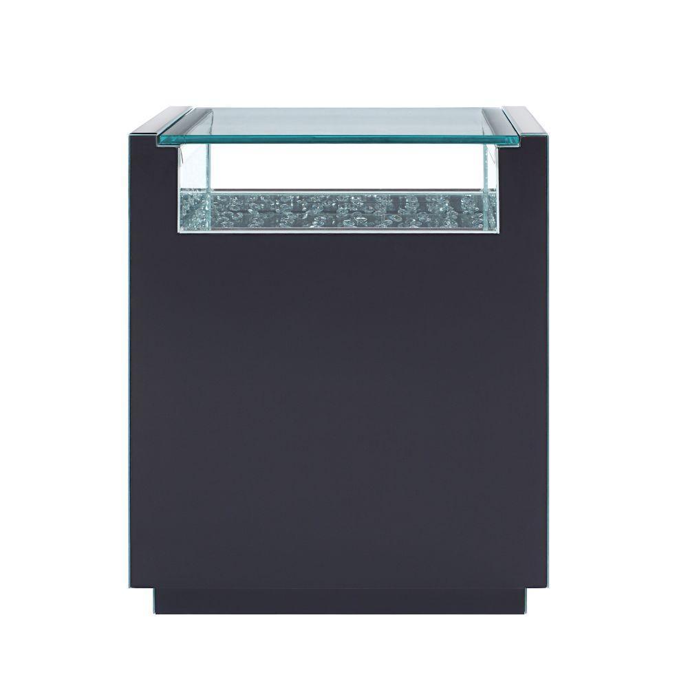 ACME Nysa Accent Table, Mirrored & Faux Crystals FredCo