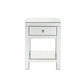 ACME Nysa Accent Table, Mirrored & Faux Crystals Inlay FredCo