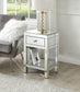 ACME Nysa Accent Table, Mirrored & Faux Crystals Inlay FredCo