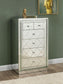 ACME Nysa Cabinet, Mirrored & Faux Crystals Inlay FredCo