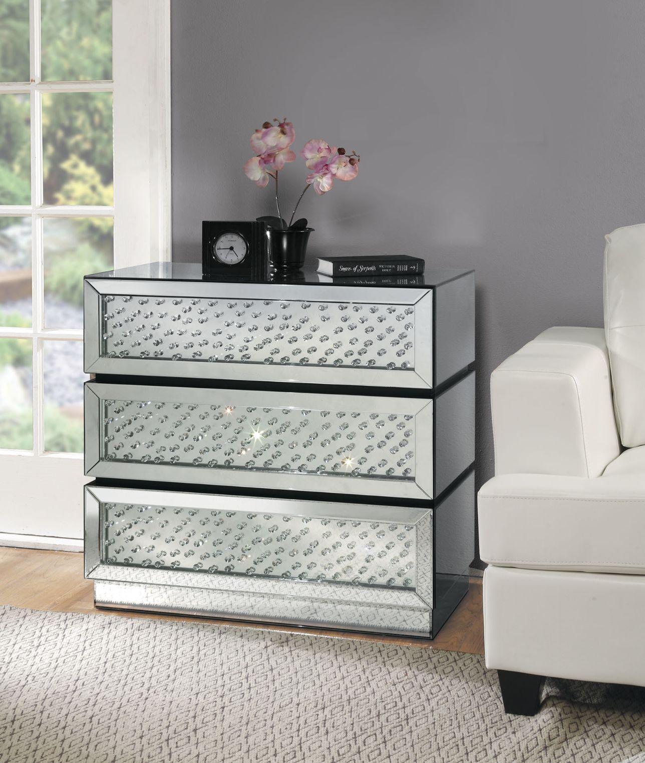 ACME Nysa Console Table, Mirrored FredCo