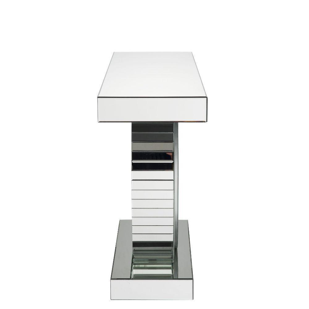 ACME Nysa Console Table, Mirrored & Faux Crystals 90320 FredCo