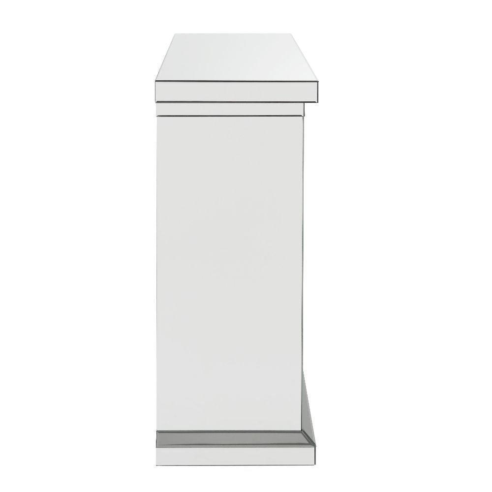 ACME Nysa Fireplace, Mirrored & Faux Crystals FredCo