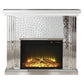 ACME Nysa Fireplace, Mirrored & Faux Crystals FredCo