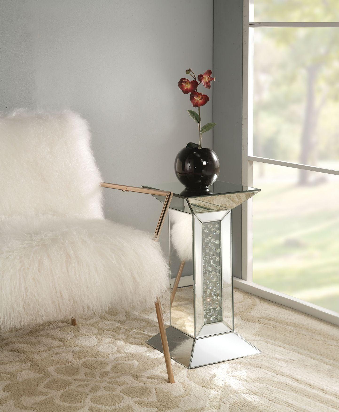 ACME Nysa Pedestal Stand, Mirrored FredCo