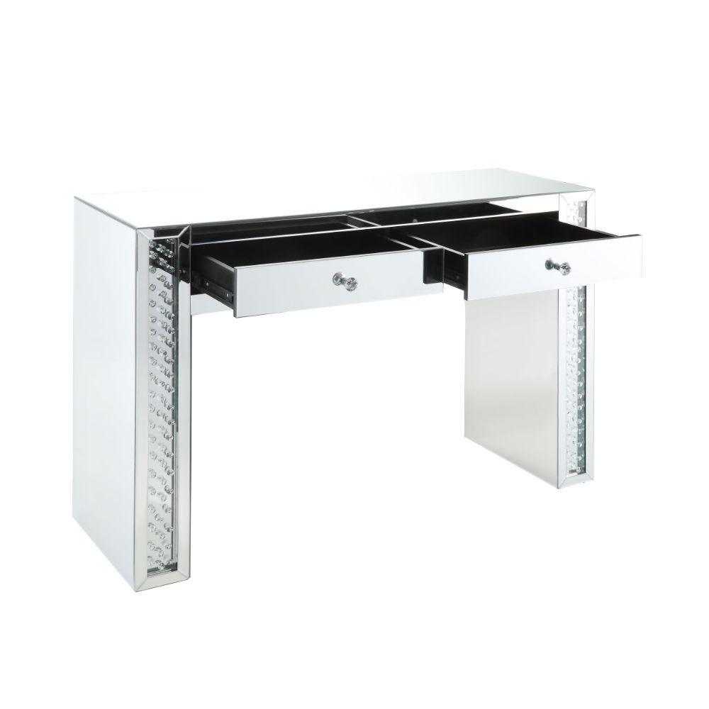 ACME Nysa Vanity Desk, Mirrored & Faux Crystals FredCo
