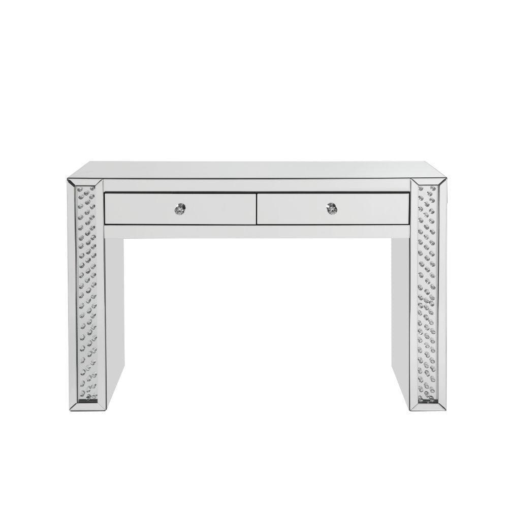 ACME Nysa Vanity Desk, Mirrored & Faux Crystals FredCo