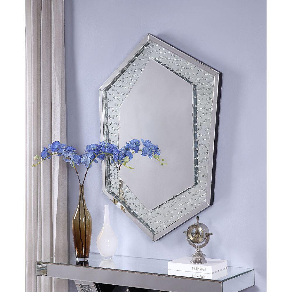 ACME Nysa Wall Decor, Mirrored & Faux Crystals FredCo