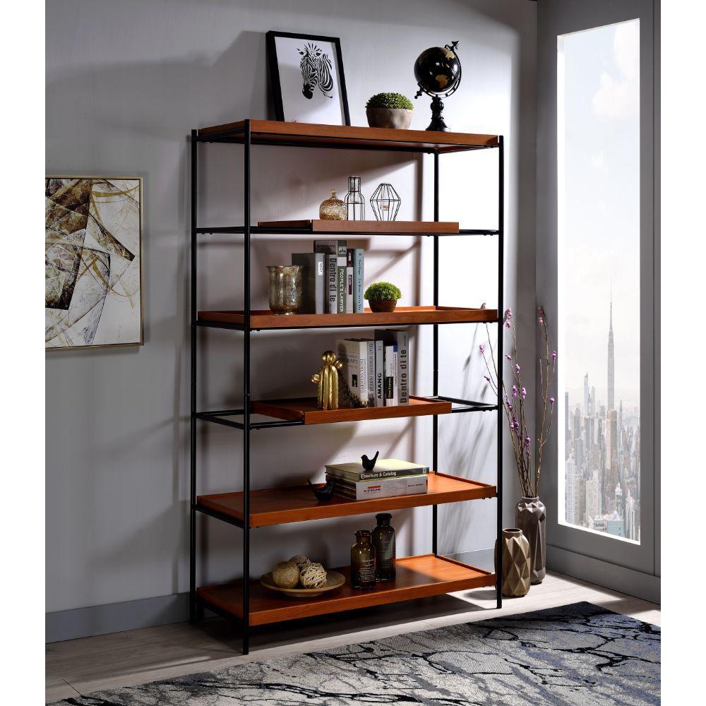 ACME Oaken Bookshelf, Honey Oak & Black FredCo