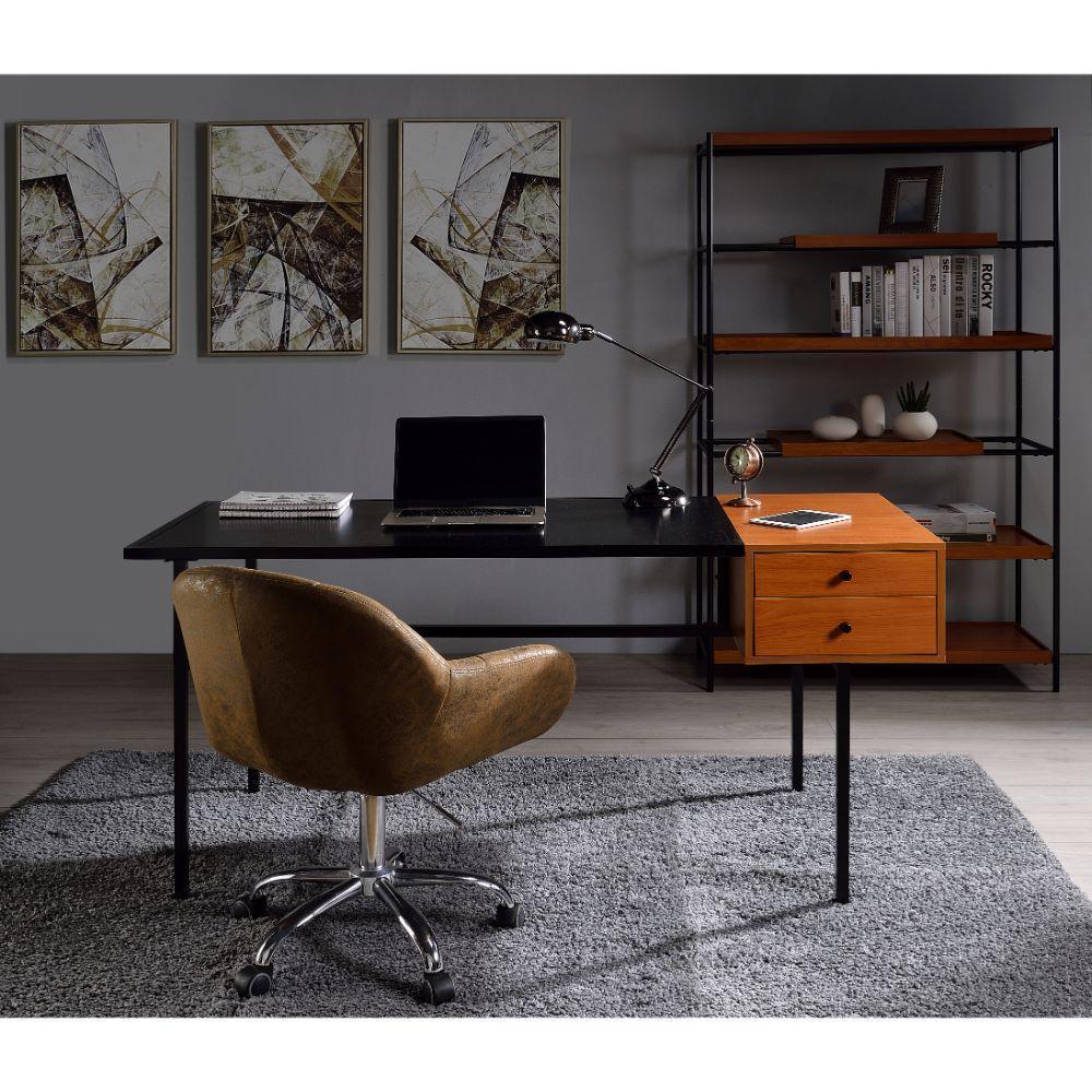 ACME Oaken Desk, Honey Oak & Black FredCo