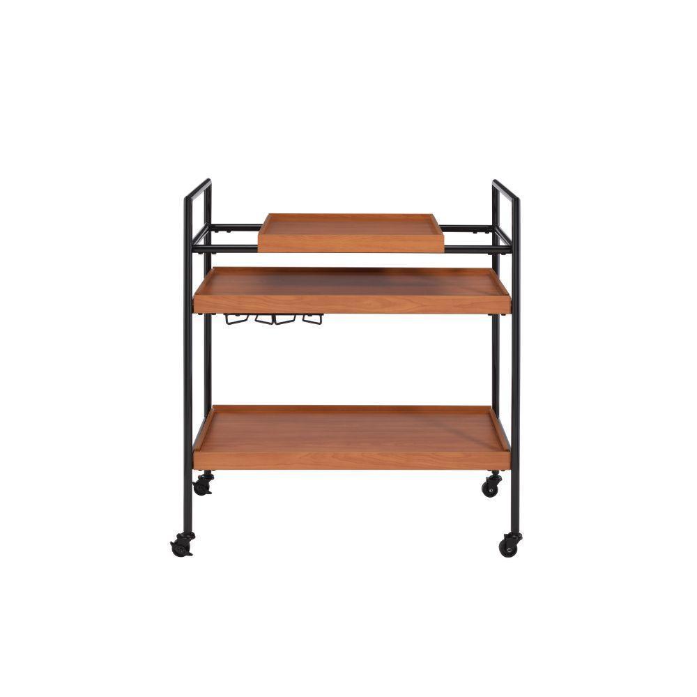 ACME Oaken Serving Cart, Honey Oak & Black FredCo
