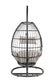 ACME Oldi Patio Hanging Chair with Stand, Beige Fabric & Black Wicker FredCo